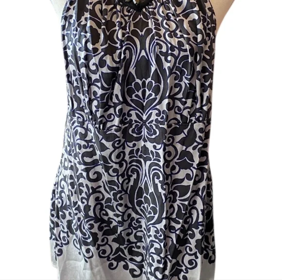 CACHE Y2K Women's Navy and White Halter Top - Picture 3 of 3